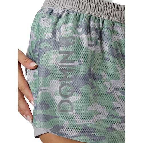 Image of DOMIN8 Basic Shorts for Women | Gym Shorts | Best for Yoga, Training Short for Girls | Casual fit | Grey Camouflage - XS