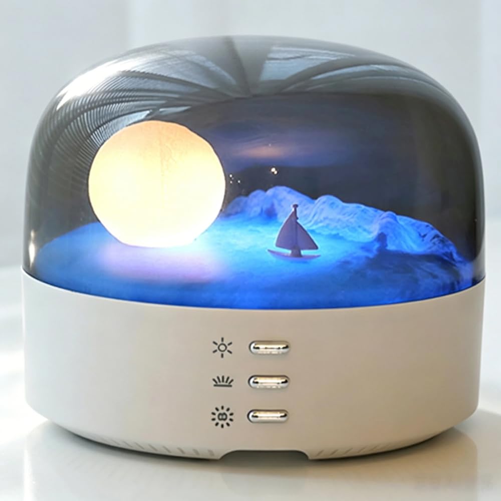 Amazon.co.jp : ANJOGIFT エレガント 月 海 雪山 LED ナイトライト