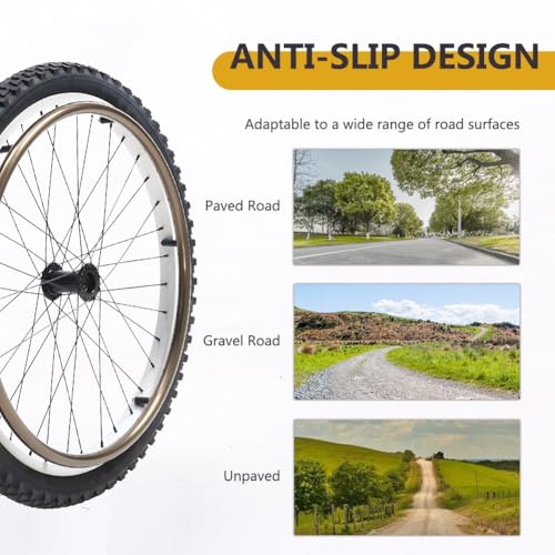 Conjunto de ruedas traseras para silla de ruedas deportivas, ruedas todo terreno de 24 pulgadas con rodamientos de 12.7 mm