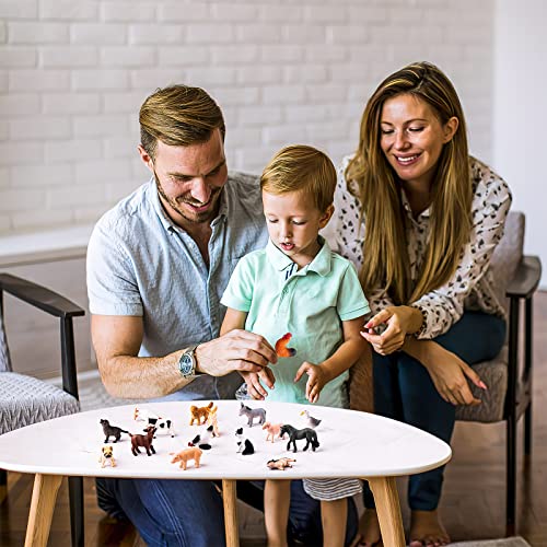 JOKFEICE Mini-Tierfiguren, 16 STK. Realistisch Bauernhoftiere Spielzeug für Kuchendeckel, Lernspielzeug, Geburtstag Gastgeschenke Geschenk für Kinder Kleinkinder