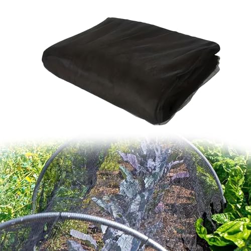 6M*2.4M Moskitonetz, Fliegennetz Meterware, Outdoor Insektenschutznetz, Feinmaschig Gemüseschutznetz, Vogelschutznetz Engmaschig Pflanzenschutznetz Schutz Netz für Gemüse Garten (Schwarz)