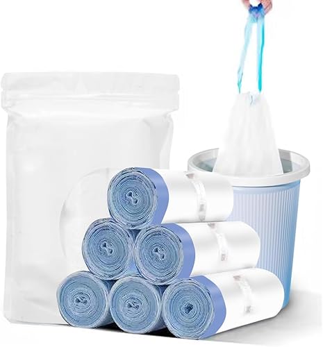 Bolsa de basura pequeña de 2.6 galones, bolsas de basura para baño, bolsas de basura para dormitorio, hogar, cocina, 80 unidades, bolsa de basura de