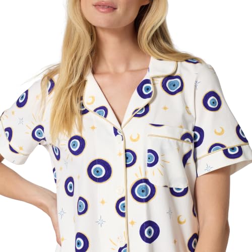Image of Bed Head PJs Organic Cotton Short Sleeve Button Down Pajamas for Women Set