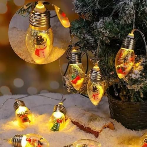 LinhaiGlow Christmas Vintage Decor String Light, 10 Led Bulbs String Lights, Indoor Christmas Decoration for Home Fireplace Pendant Xmas Tree Decoration