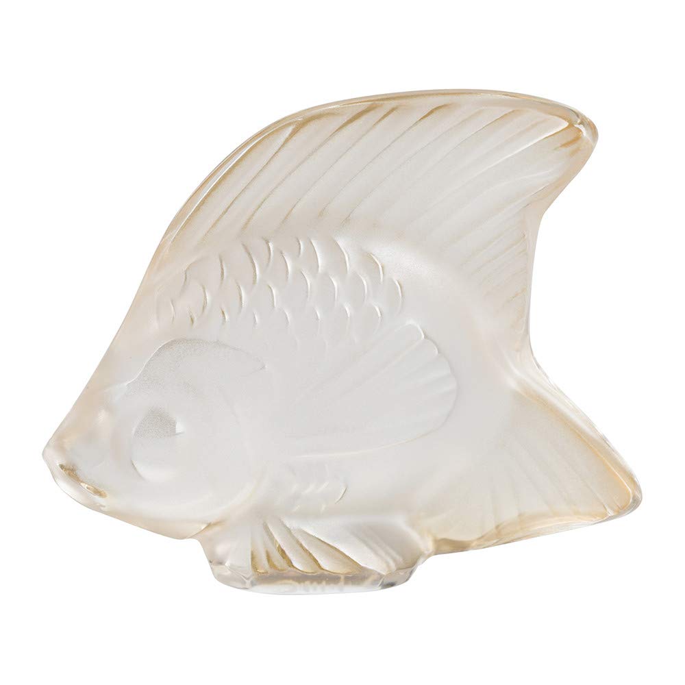Amazon.com: Lalique Crystal Gold Luster Fish Figurine : 居家與廚房