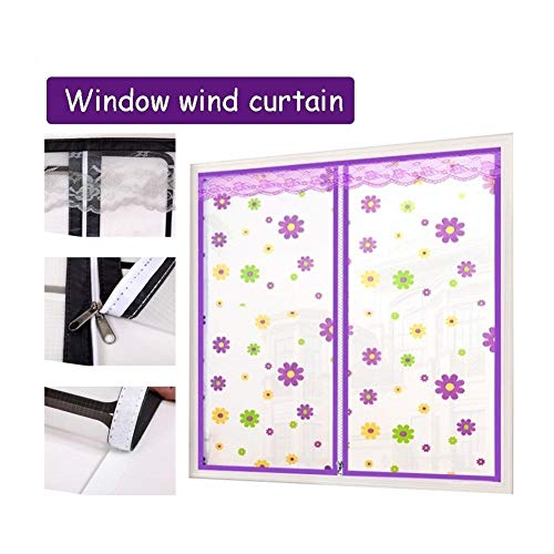 Preisvergleich Produktbild SHIJINHAO Abdeckplane HolzSchlafzimmer Windschutzscheibe Fenster Isolierfolie Winter Warmer Vorhang Versiegeltes Fenster Reißverschluss Magic Tape, 2 Farben (Color : Purple, Size : 150 x120cm)