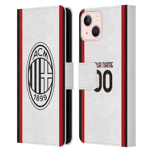 Coque AC Milan en cuir premium portefeuille sur mesure pour iPhone 13