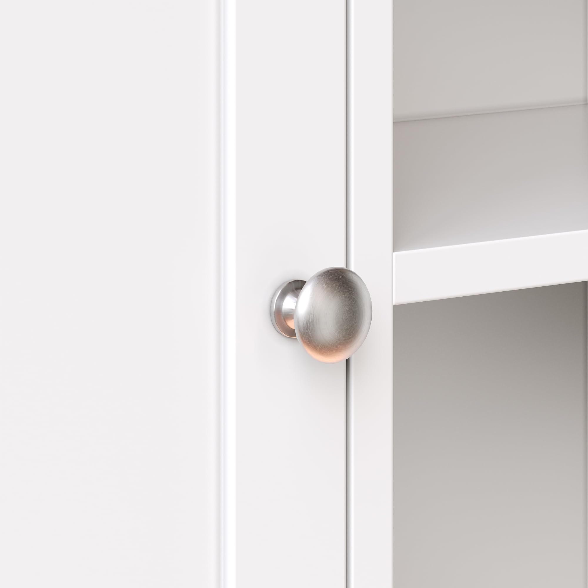 Hochschrank, Küchenschrank mit Smart LED Beleuchtung, Hochschränke fürs Wohnzimmer, 8 Schubladen, Magnetverschluss, Höhenverstellbaren Böden, 120 ×40×183.5cm, Weiß