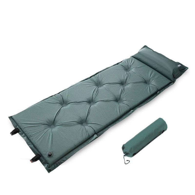 BISONBERG Camping Outdoor Single Foldable Roll Up Memory Foam Sleeping Pad Air Bed Self Inflatable Camping Mattress for Tent, Multicolour