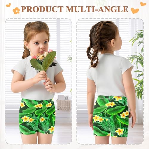 Palm Banana Leaves Dark Girls Bike Shorts Toddler Under Dress Dance Shorts Girl Clothes for Sports,4T4