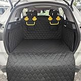 LUNBFFF Cargo Liner for Dogs for Honda Airwave 2004-2010 Pet Cargo Cover Dog Seat Mat Water-Resistant Non-Slip with Bumper Flap Protector,C-Yellow Black