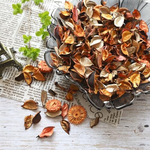 Qingbei Rina Fall Potpourri Bags,Orange Scented Potpourri Dried Flowers, Autumn Decorative Bowl Vase Filler,Home Fragrance,Harvest Farmhouse Bathroom Decor,8.4oz(Citrus) - Image 5