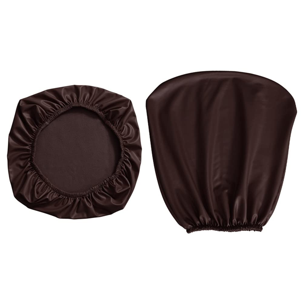 Bestenrose Waterproof Office Desk Chair Cover PU Leather Computer Chair Covers Chair Slipcovers Removable Rotating Chair Seat Cushion Protector Cover (Brown - Image 3