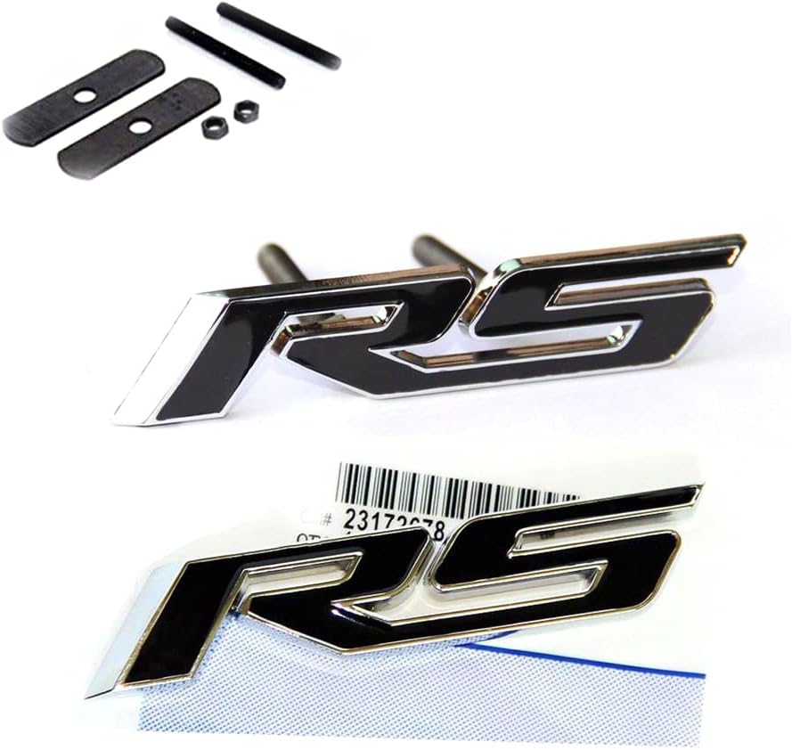 Yoaoo 1x OEM Grille Rs with Decal Rs Emblem Badge 3D Logo Metal Compatible with Zl1 1LE Series Red