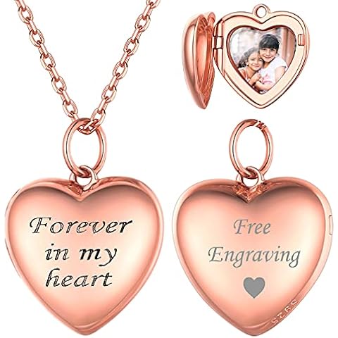 ChicSilver Rose Gold Custom Photo Locket Necklace Cover