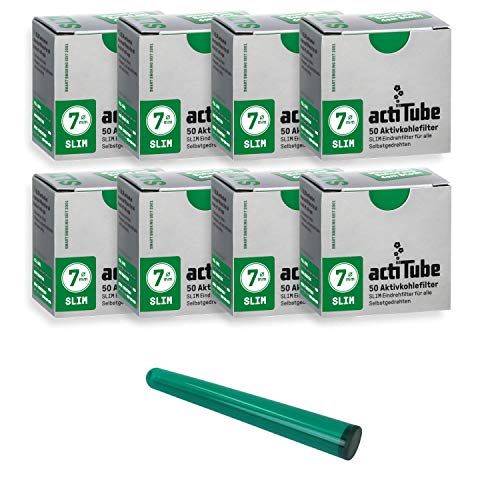 actiTube - Kit de filtres à charbon actif Slim - 7,1 mm - Avec étui, 8x50 (400) actiTube - Kit de filtres à charbon actif Slim - 7,1 mm - Avec étui, 8x50 (400)