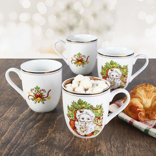 Set de 4 mugs porcelana Fitz & Floyd Navidad 12 oz miniatura 4