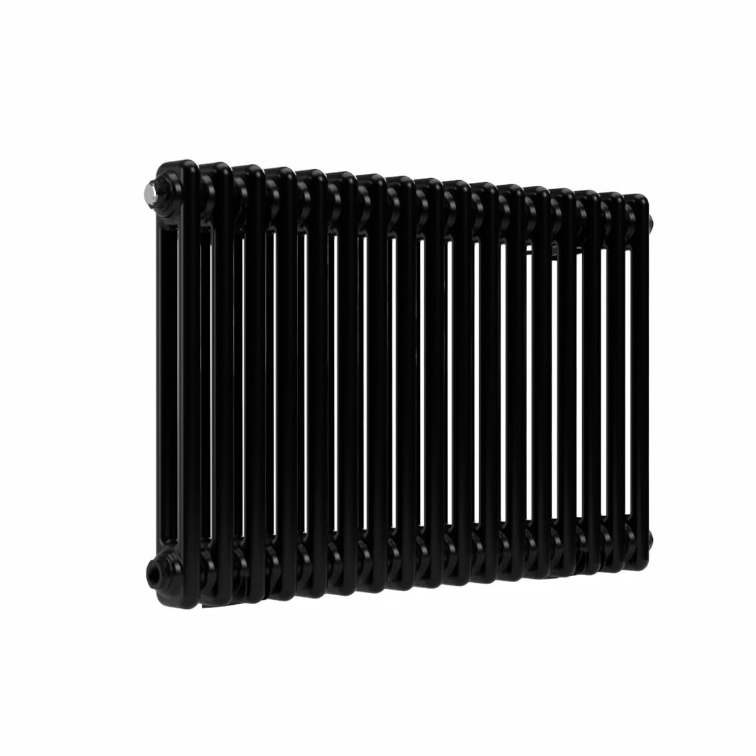 Lux Heat Black Horizontal 2 Column Traditional Radiator 500mm (H) x 785mm (W)