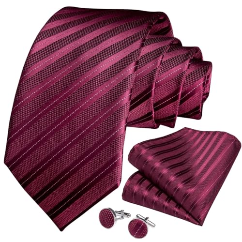 Conjunto de corbata para hombre con rayas de seda