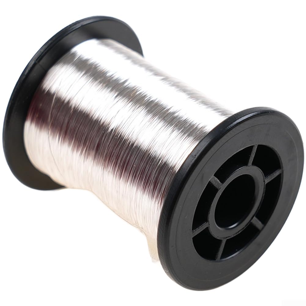 Fine Gauge Copper Wire 0.1mm for Fly Tying Nymph Body Material and Hook Binding in Traditional and Modern Fly Patterns (Silver)