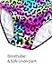 Tziharora Gymnastics Leotards for Girls 4-5 Years Old Rainbow Leopard Ruffle Long Sleeve Kids Tumbling Bodysuits