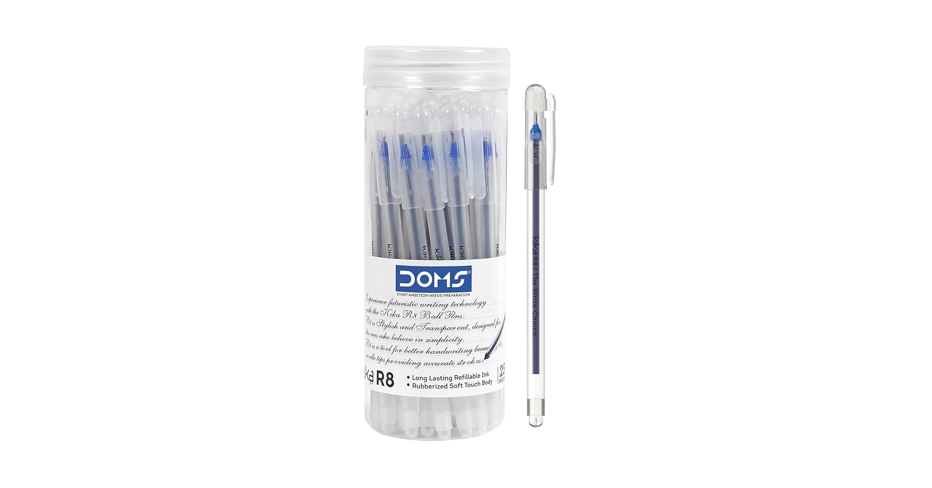 doms kika r8 ball pen, 25pcs jar (pack of 1)