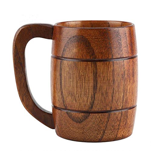 MINGJUN 5 Stks Natuurlijke Houten koffie mok Retro Capaciteit Thee Water bier koffie cup Klassieke Hout Drinken Mok met Handvat