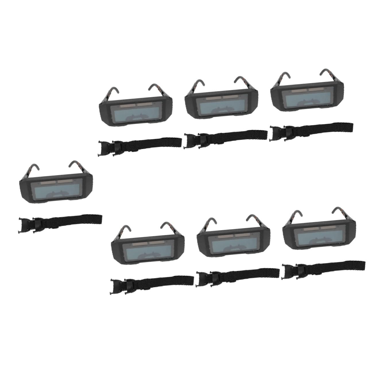 Housoutil 7 Pièces Lunettes de soudage Verres Oranges soudage Solaire Rechargeable Lunettes de sécurité Cagoule Soudure Lunettes solaires assombrissement Automatique de soudage Abdos