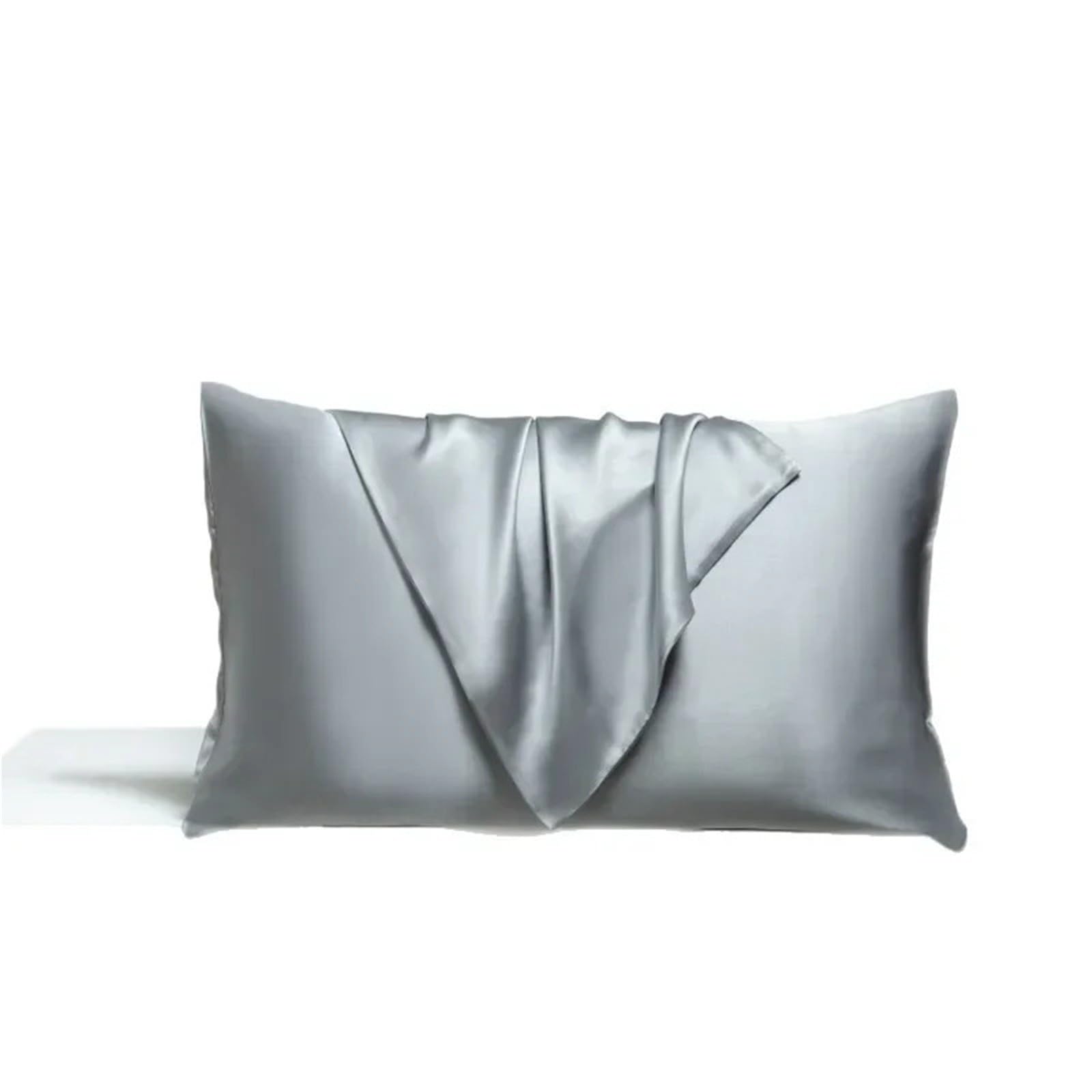 Federa in raso 50x66 cm for federe for capelli e pelle for donne e uomini(Black 2pcs)