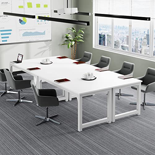 Image of Tribesigns 63 inchExecutive Desk, Large Office Computer Desk with Thicken Frame, Modern Simple Workstation Business Furniture for Home Office, White