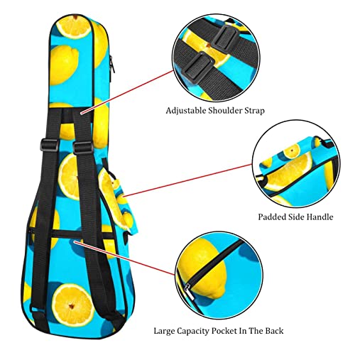 Housse pour ukulélé jaune fruit citron bleu 10 mm rembourrage épais 53,3 cm sac de transport pour ukulélé avec sangles… - Les Beatles, Paul McCartney, John Lennon, RIngo Starr, George Harrison Housse pour ukulélé jaune fruit citron bleu 10 mm rembourrage épais 53,3 cm sac de transport pour ukulélé avec sangles… – Image 4