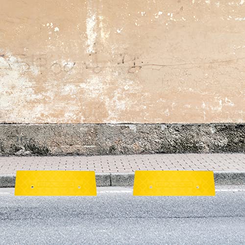 Rampa para Bordillo de Entrada Tofficu de Goma Amarilla Ligera y Portátil para Carga de Coches miniatura 6