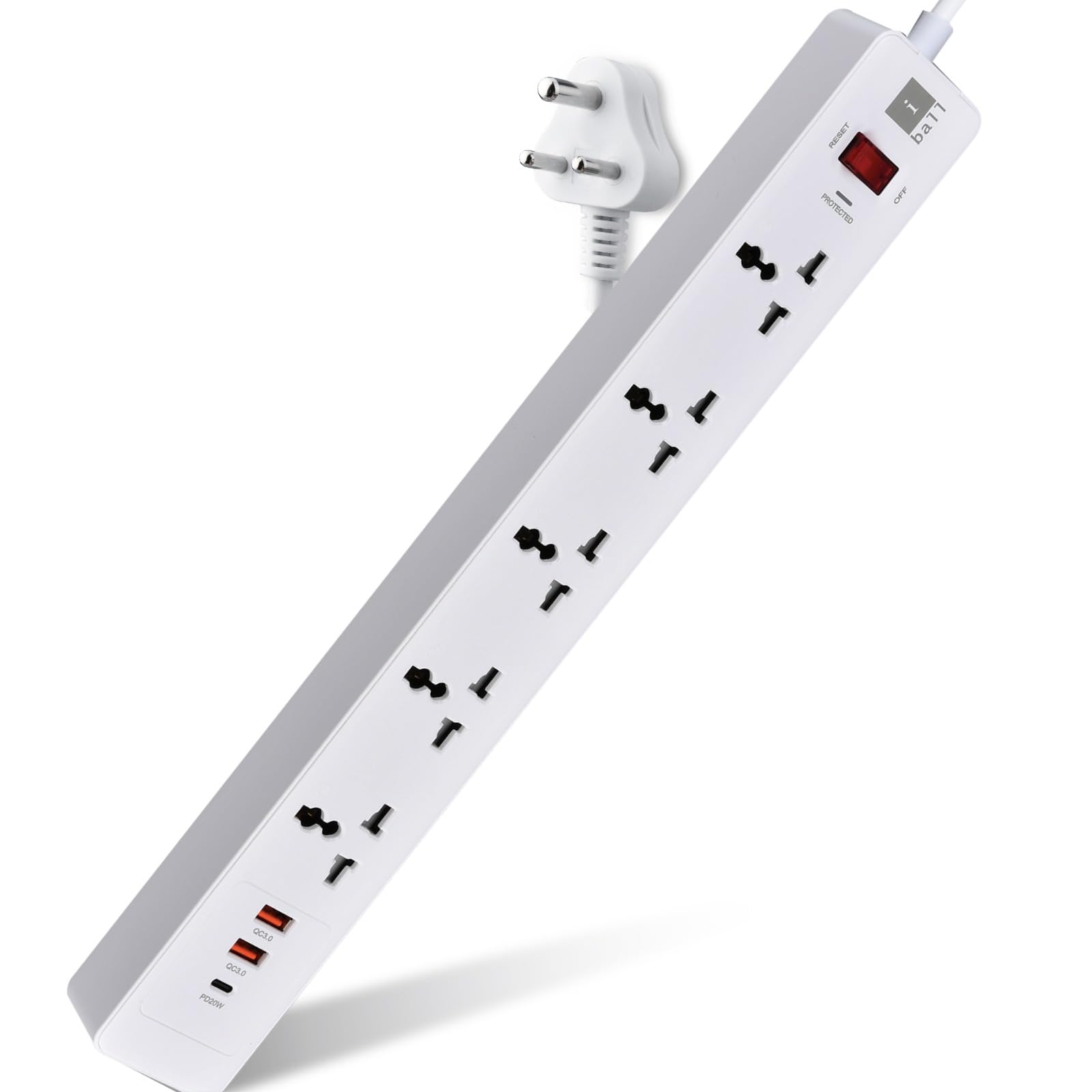 iBall GUARD-5QC 5-Socket Surge Protector with PD20W+2 USB Port for Charging, TF MOV+500 Joules, Auto-Reset Switch, 2M ISI Certified Cable, 100% Copper Conductor, 2500W Load Capacity, 3 Years Warranty-image-19