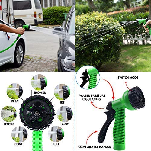 Mangueira de jardim expansível com mangueira de jardim de 15 m e mangueira de água flexível sem dobras, com bocal de spray de 7 padrões, mangueira dobrável de proteção de tecido extra Imagem 2
