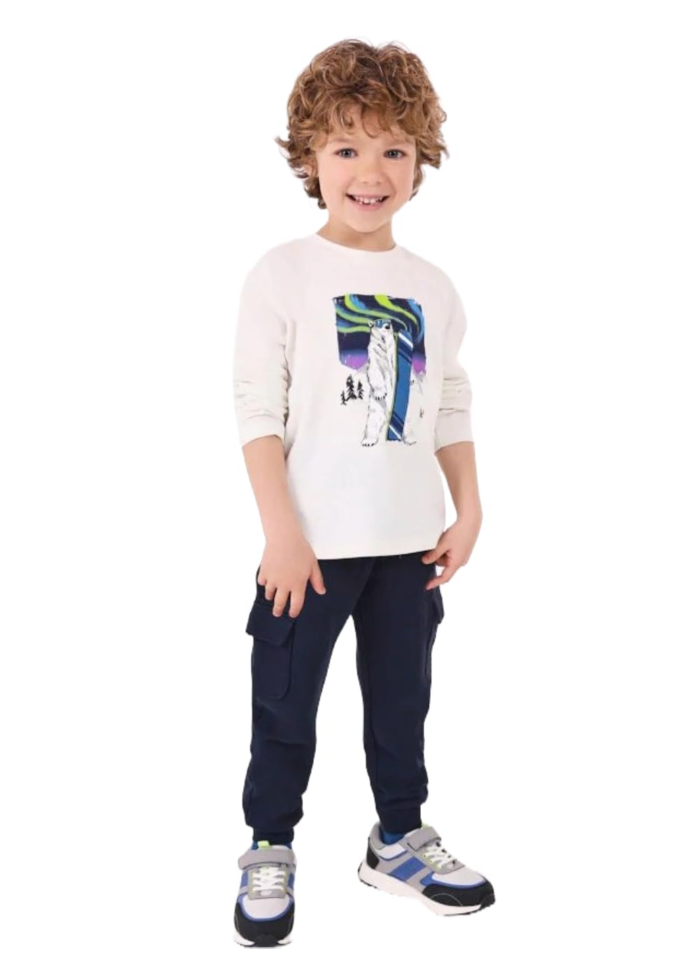 Generico Pantalone Jogger Cargo per Bambino e Ragazzo in Cotone Felpato, Vita Elasticizzata, Tasche Laterali, Stile Casual Sportivo Molto Versatile, 4522