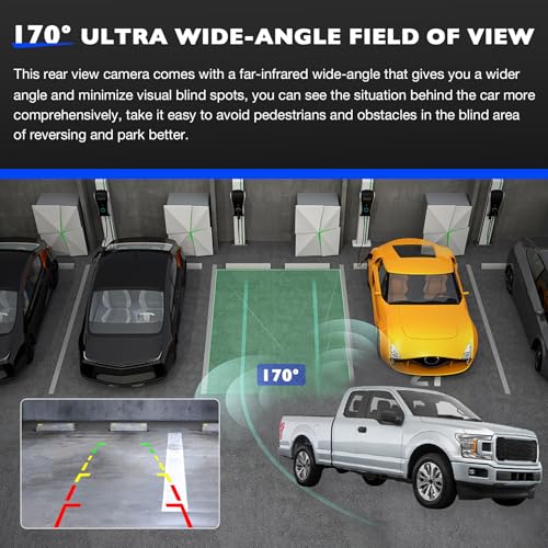 Image of Rear View Backup Camera Compatible with Ford F250 F350 Super Duty 2017 2018 2019, Reverse Back Up Camera Replace HC3Z-19G490-X HC3Z-19G490-E HC3Z-19G490-M, Plug Round Hole