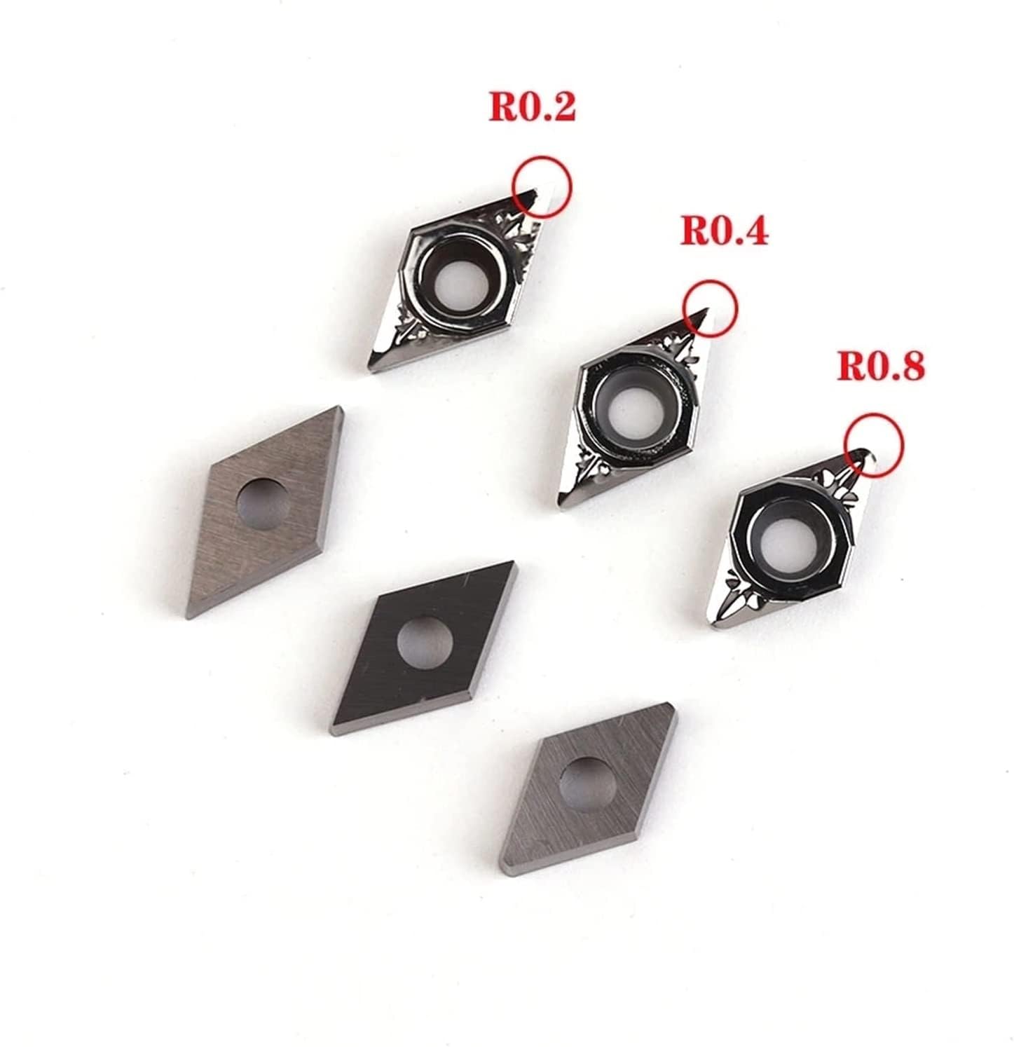 herramientas de corte para torno metalicocuchillas 10 piezas DCGT11T302 DCGT11T304 DCGT11T308 DCGT32.51 AK H01 hoja de aluminio torno de madera herramienta de torneado CNC for aluminio (tamaño DCGT11T