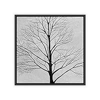 Framed Canvas Wall Art Black and White Brich Canvas Prints Home Artwork Decoration for Living Room,Bedroom - 16x16 inches
