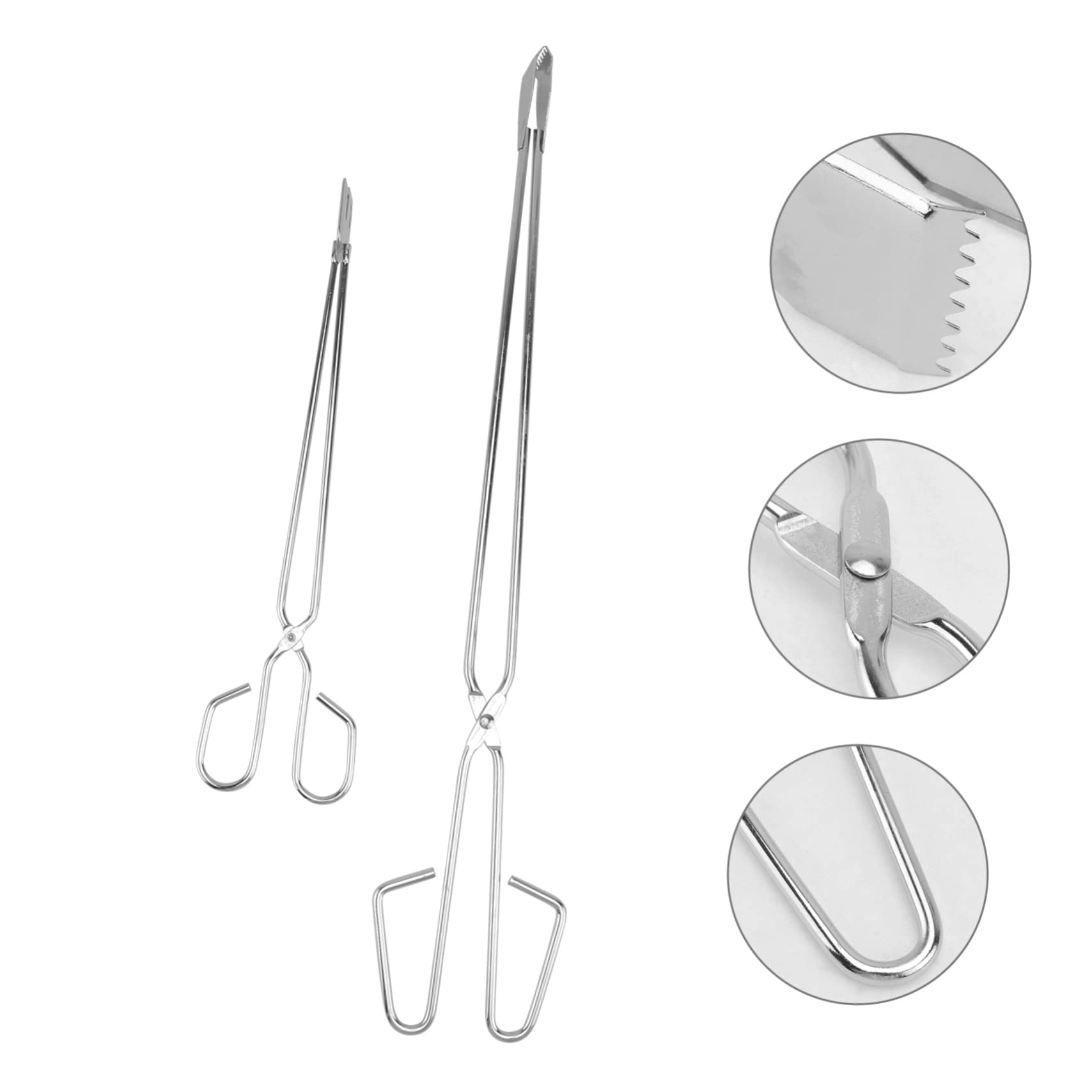 Generic 2pcs Heavy-duty Charcoal Tongs Bbq Tweezer for Outdoor Barbecue Extra for Handling Construction for Grilling and Cooking