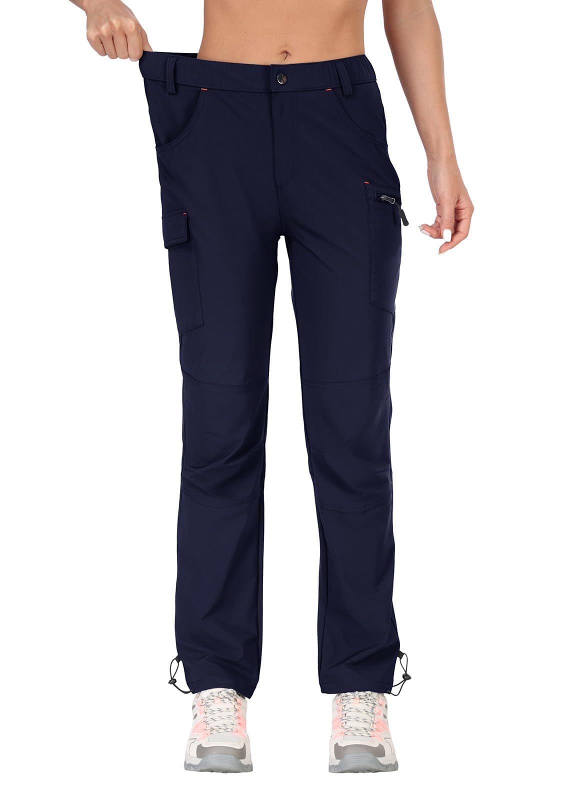 GymBrave Pantaloni Trekking Donna Cargo Capri 3/4 Estivi Leggeri Asciugatura Rapida con Tasche Zip Campeggio All'Aperto