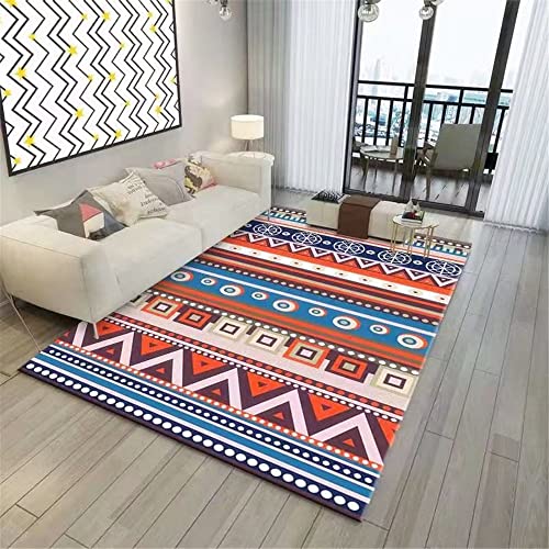 Tapis de salon moderne rouge haut de gamme à motif rayé géométrique - 2
