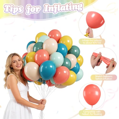Image of Colorful Balloons, 50 Pcs Boho Rainbow for Birthday Baby Shower Party Decor