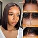 Keytac Wear and Go Bob Wig Human Hair 5x5 HD Lace Closure Pre Plucked Pre Bleached Pre Cut Glueless Wig Bob Wigs for Black Women Human Hair 180% Density Glueless Short Wigs Natural Black 10 Inch