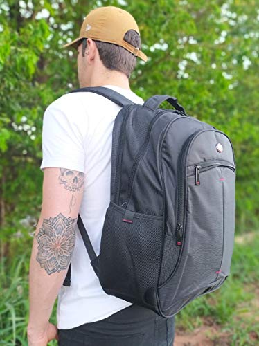 MOCHILA CASUAL NOTEBOOK GRANDE IMPERMEÁVEL PRETA + SQUEEZE 600ML