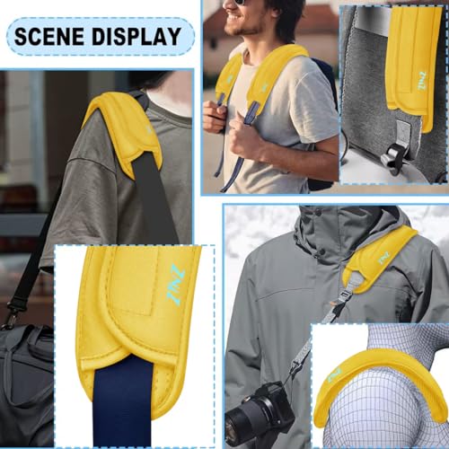 Image of ZINZ 2-Pack Universal Shoulder Pad with Ultra Thick Cushion for Bag Luggage Bag Crossbody, Plus Long & Anti-Slip & Breathable,Yellow