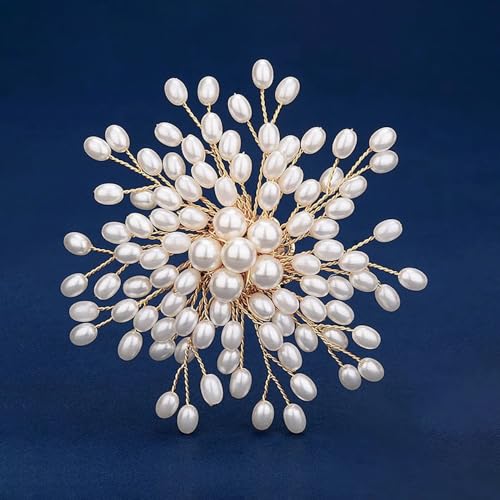 Image of Elegant Pearl Brooch Pins for Women, Brooch Lapel Pin Scarf Shawl Costume Pin Hat Bag Suit Dress Accessories CZ Pearl Brooches and Pins