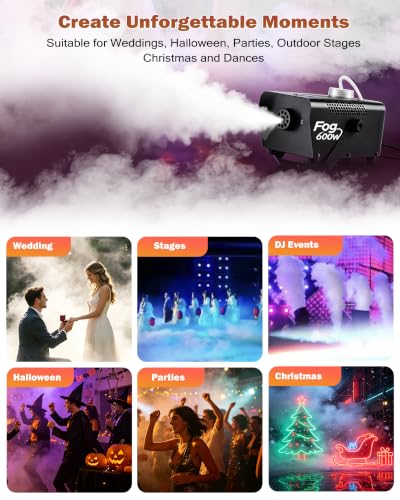 Máquina de humo con control remoto 600W para fiestas miniatura 2