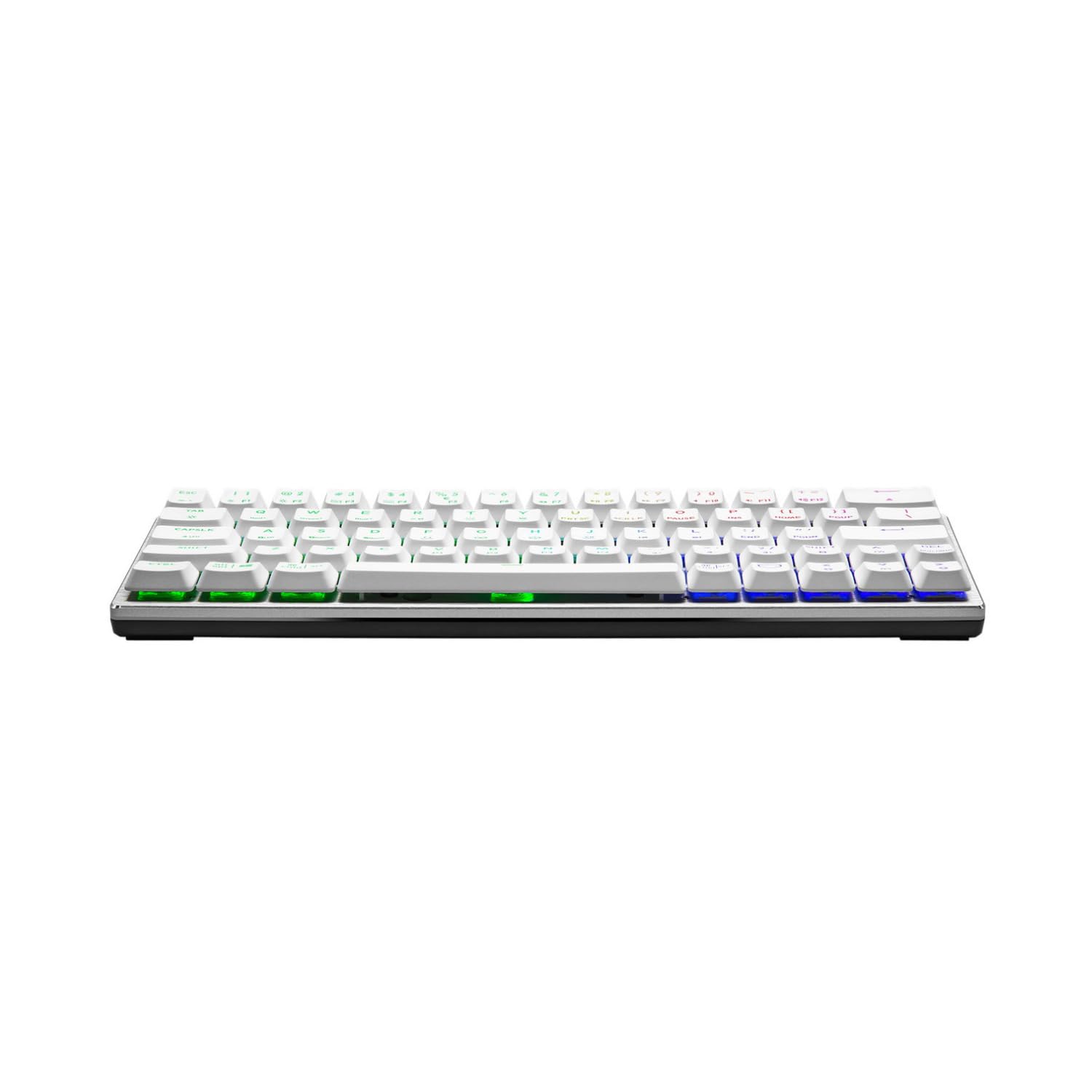 Cooler Master SK620 60% Silver White Tastiera meccanica con interruttori blu a basso profilo, nuovi e migliorati Keycaps e design in alluminio spazzolato
