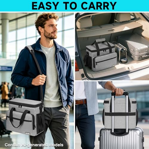 Image of Coffee Maker Travel Bag Compatible with Keurig K-Mini Mate /Mate Plus,Single Serve Coffee Brewer Carrying Case with Multiple Pockets for K-Cup Pods & Accessories,Gift for Coffee Lovers,Easy-Clean,Grey