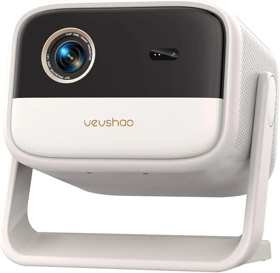 VEVSHAO V60 Projetor Full HD 1080P DLP com Technology USA TI DLP,Tecnologia TOF Laser Foco Automático,Android 11.0 2G+32GB 5G WiFi Bluetooth 5.1,Suporte MEMC,Home Theater para Celular/PS5/Netflix